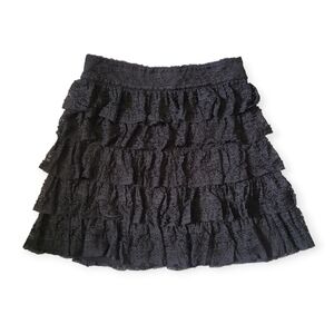 Royal Underground Tiered Lace Miniskirt Black Size 4 Goth Rocker